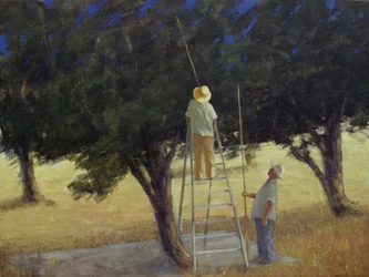 Olive Pickers, 1985 (akryyli kankaalle)